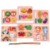 2 PCS Wood Blocks Cutting or Stringing Cube Puzzle Early Education Intelligence Toys For Children(Cake-Cutting)