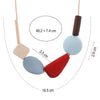 Colorful Resin Beads Statement Necklace Women Multicolor Wood Necklaces Pendants(Red)