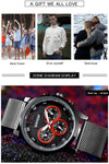 SANDA 5009 Business Fashion Three Eye Six Needle Casual Leather Waterproof Men Quartz Watch(Black)