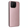 For ASUS ROG Phone 8 Carbon Fiber Texture Flip Leather Phone Case(Pink)