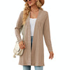 Autumn And Winter Women Button Long Sleeve Loose Cardigan Jacket, Size: S(Khaki)