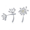 S925 Sterling Silver Earrings White Dandelion Love Platinum Plated Women Earrings