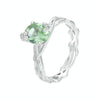 BSR466 925 Sterling Silver Plated Spinel Green Vine Ring, Size: NO.6