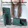 For Samsung Galaxy A22 5G Retro Leather Zipper Wallet Back Phone Case(Green)