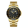 BINBOND B9696 Outdoor Calendar Luminous Waterproof Quartz Watch, Color: Full Gold-Black-Gold Nail