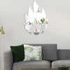 2pcs /Set Acrylic Flame Mirror Stereo Wall Stickers Home Decoration Soft Mirror(Black)