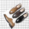 Autumn and Winter Shoes Men British Pointed Business Dress Shoes, Size:40(Brown)