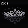 2pcs Little Girl Crown Hair Band Alloy Hair Ornaments Rhinestone Headdress(Model H)