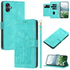 For Samsung Galaxy A05 Tulips Embossed Leather Phone Case with Lanyard(Green)