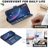 For Samsung Galaxy A26 Geometric Pattern RFID Leather Phone Case(Blue)