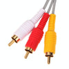 1.8m Component cable Audio Video AV Composite 3 RCA Cable for sharpest video Main 480p video output for Nintendo Wii console