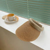 Straw Empty Top Peaked Cap For Ladies, Size: M (56-58cm)(Khaki+Khaki)