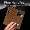 For Samsung Galaxy Z Fold2 5G Mature Window View Flip Leather Phone Case(Brown Nappa)