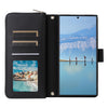 For Samsung Galaxy S22 Ultra 5G Nine-card Slots Zipper Wallet Bag Leather Phone Case(Black)