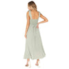 Women Elegant Slit Dress Commuting Sleeveless Knot Suspender Dress, Size: XL(Light Green)