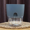 Transparent Plastic Double-Layer Water Storage Automatic Water-Absorbing Flowerpot, Size: A709 Caliber 23.5cm(Gray Transparent Basin)