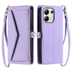 For Redmi Note 13 4G Global Wallet Multi-card Slot Leather Phone Case with Lanyard(Purple)