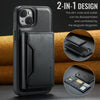 For iPhone 13 DG.MING MAGKING-K2 Series MagSafe RFID Card Bag Detachable Phone Case(Black)
