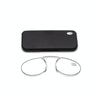 Pince-nez Reading Glasses Frameless Magnifying Glasses, Degree: +200(Black)