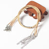100 PCS Crystal Pendant Necklace Rope Jewelry Lanyard(Khaki)
