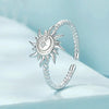S925 Sterling Silver Warm Sun Adjustable Open Ring(SCR1038-E)
