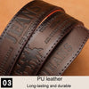 Dandali Mens Microfiber Bottom Pin Buckle Belt Vintage Embossed Waistband, Length: 110cm(Brown)