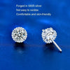 925 Silver Needle Crown Earrings(50 Points Mosan Diamond White Gold)