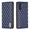 For Samsung Galaxy A56 5G Diamond Lattice Magnetic Leather Flip Phone Case(Blue)