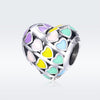 S925 Sterling Silver Color Heart-shaped Oil Drop Beads DIY Bracelet Accessory