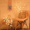 LED Fiber Optic Flower Twig Light String Room Bedroom Romantic Decoration Lantern(Silver Branches)