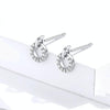 S925 Sterling Silver Small Circle Earrings Platinum Plated Zircon Silver Earrings