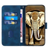 For Xiaomi Redmi K70 YX0060 Elephant Head Embossed Phone Leather Case with Lanyard(Royal Blue)