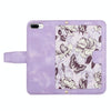 For iPhone 8 Plus / 7 Plus Floral Pattern Leather Phone Case with Lanyard(Light Purple)