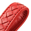 Car Metal + Braided Leather Key Ring Keychain (Red)