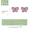 S925 Sterling Silver Pink Butterfly Ear Studs Women Earrings