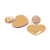 Peach Heart Earrings Retro Series Acrylic Stud Earrings for Women(Khaki)