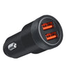 Aluminum Alloy Cigarette Lighter Applicable Car Charger, Model: Black Double QC