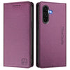 For Samsung Galaxy A56 5G RC01 Dual-Folded Magnetic Suction RFID Leather Phone Case(Violet)