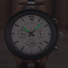 D21 Men Wooden Strap Stainless Steel Luminous Waterproof Watch(Black)
