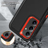 For Samsung Galaxy S24 / S25 5G Rugged PC Hybrid Silicone Phone Case with Holder(Black+Orange)