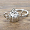 Mini Metal Keychain Coffee Utensils Decorative Pendant, Style: Water Bottle Silver