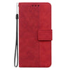 For Realme 13+ Global Geometric Embossed Leather Phone Case(Red)