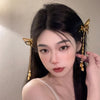 Moving Butterfly Wings Tassel Hair Clip Side Bangs Clip(Gold)