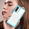 For Samsung Galaxy A56 5G Colorful Series Acrylic Hybrid TPU Phone Case(Transparent Blue)