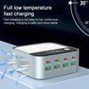 WLX-M8 120W Smart Digital Display Multi-Port Desktop Charger Dock Station, EU Plug(Grey White)