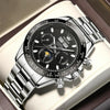 OLEVS 6654 Multifunction Dial Mechanical Movement Men Watch(Black)