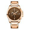 OCHSTIN 6059C Pilot Series Multifunctional Quartz Steel Band Men Watch(Coffee+Rose Gold)