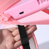 USB Rechargeable Fan Hat Summer Sunshade Large Brim Empty Top Sun Hat(Pink)