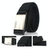 AWMN Metal Nylon Magnetic Buckle Fashion Casual Men Belt, Length: 125cm(Black Cap Black)