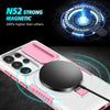 For Samsung Galaxy S24 Ultra 5G Sliding Camshield MagSafe Holder TPU Hybrid PC Phone Case(Pink White)